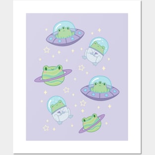 Cute Cosmic Frogs Posters and Art